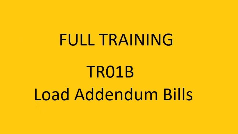 Full Training TR01B - eTenderWin Load Addendum Bills